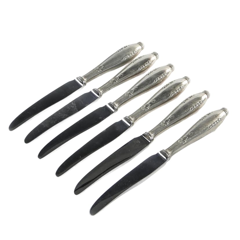 Silver-Plated Art Deco Fruit Knives, Bracia Henneberg, Poland, 1930s