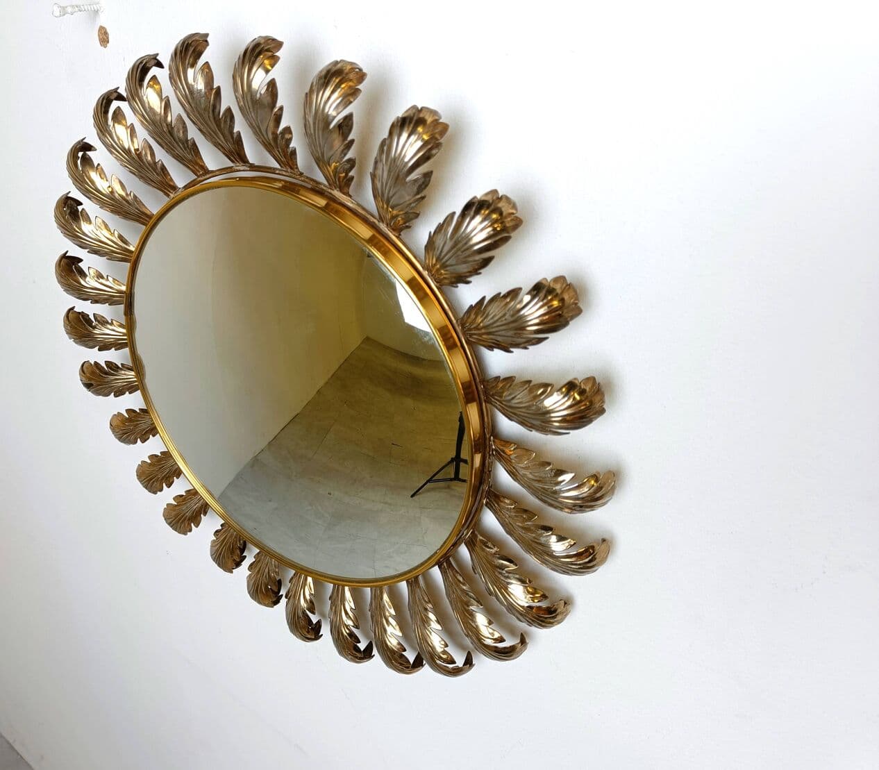 Sunburst mirror, gold brass, France, 1960s - 264402