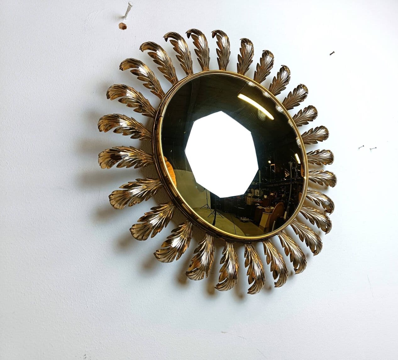 Sunburst mirror, gold brass, France, 1960s - 264399