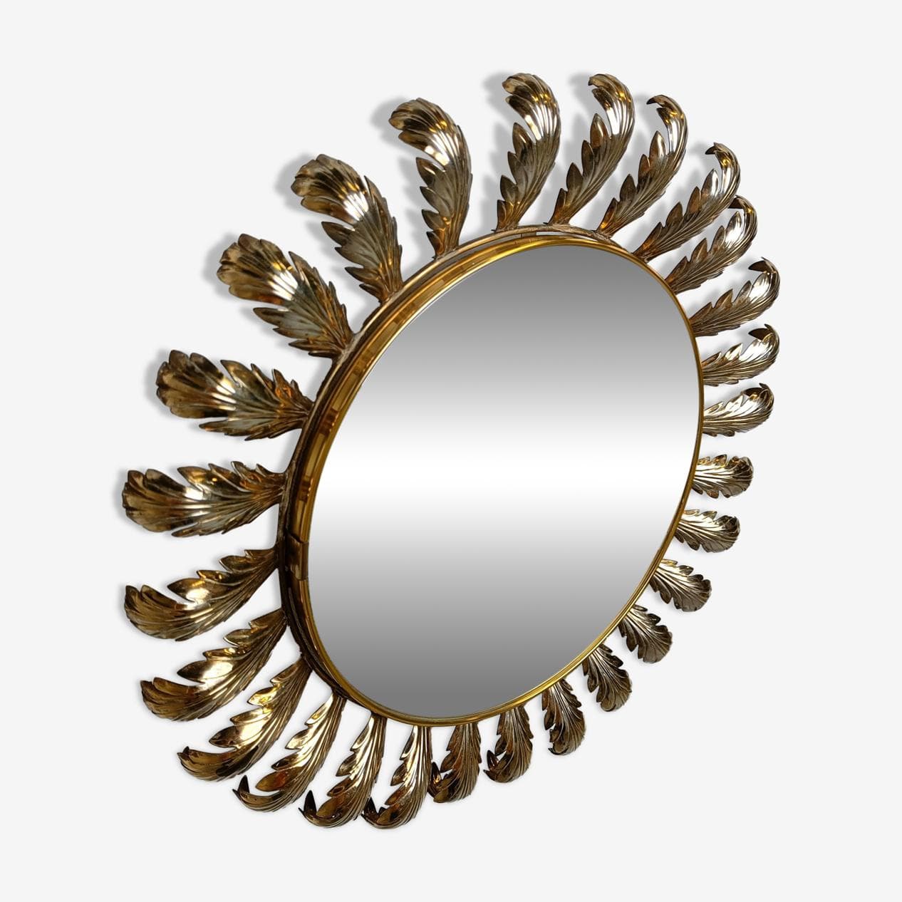 Sunburst mirror, gold brass, France, 1960s - 264406