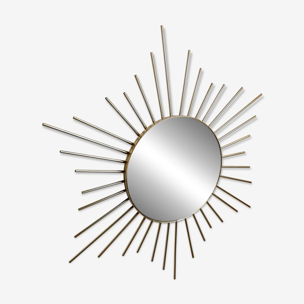 Sunburst mirror, gold brass, glass, France, 1970s - 264396