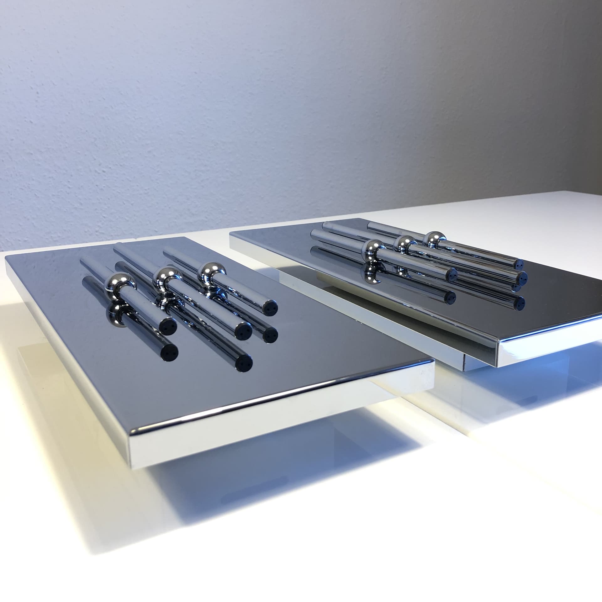 Chromowane kinkiety ścienne, Bankamp Leuchten, Niemcy, lata 80. - 19915