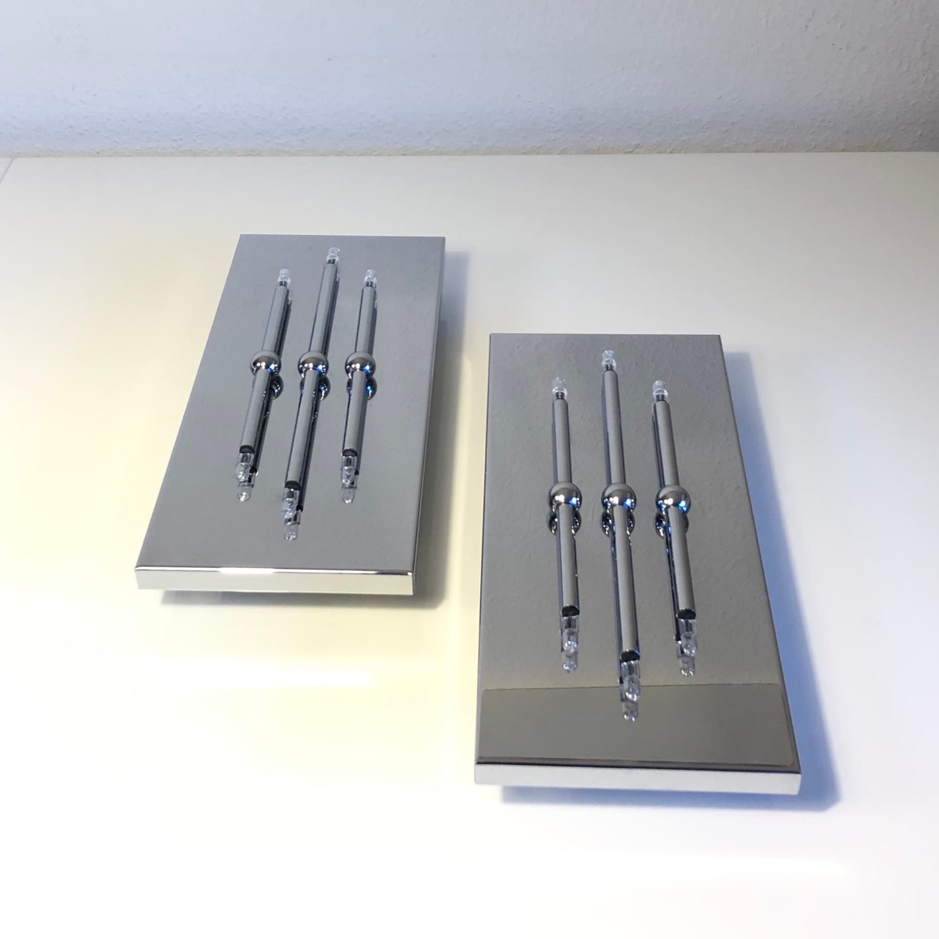 Chromowane kinkiety ścienne, Bankamp Leuchten, Niemcy, lata 80. - 19910