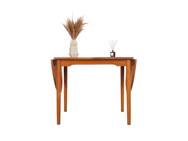 Dining Table, brown teak, Denmark, 1970s - DIMENSION