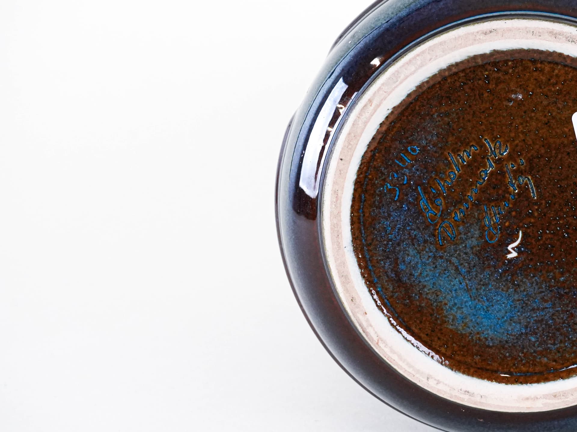 Wazon, niebieski, kamionka, proj. E. Johansen, Søholm, Dania, lata 60. - 262233