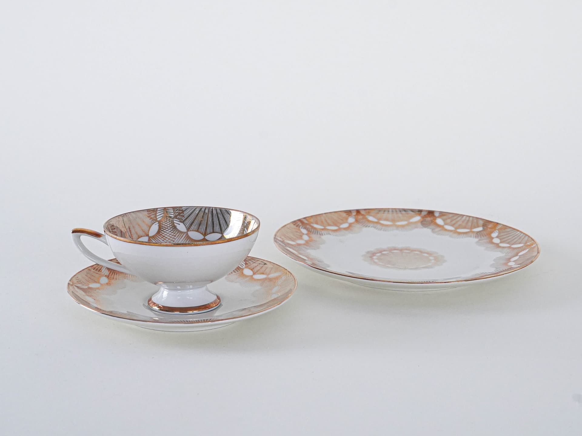 Filiżanka z talerzykiem, Winterling Röslau, biały, porcelana, Niemcy, lata 40. - 262259