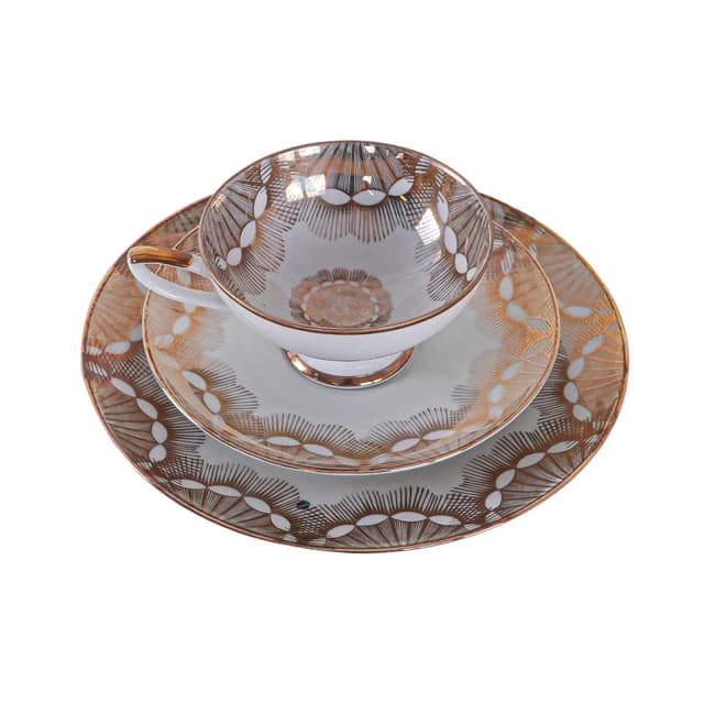 Filiżanka z talerzykiem, Winterling Röslau, biały, porcelana, Niemcy, lata 40. - WYMIARY