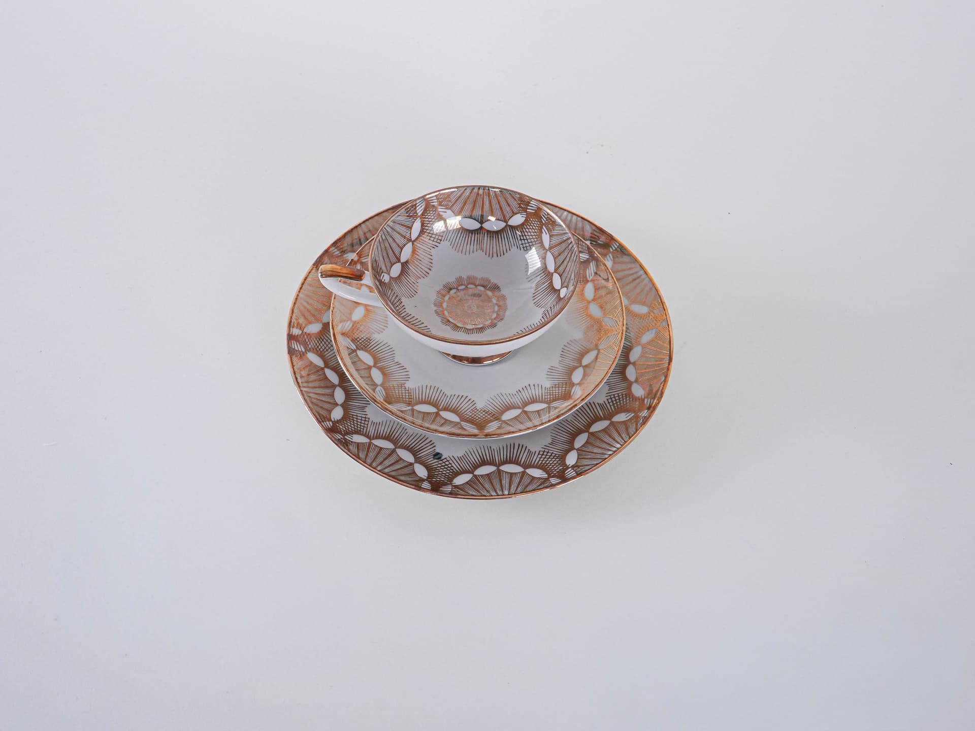 Filiżanka z talerzykiem, Winterling Röslau, biały, porcelana, Niemcy, lata 40. - 262260