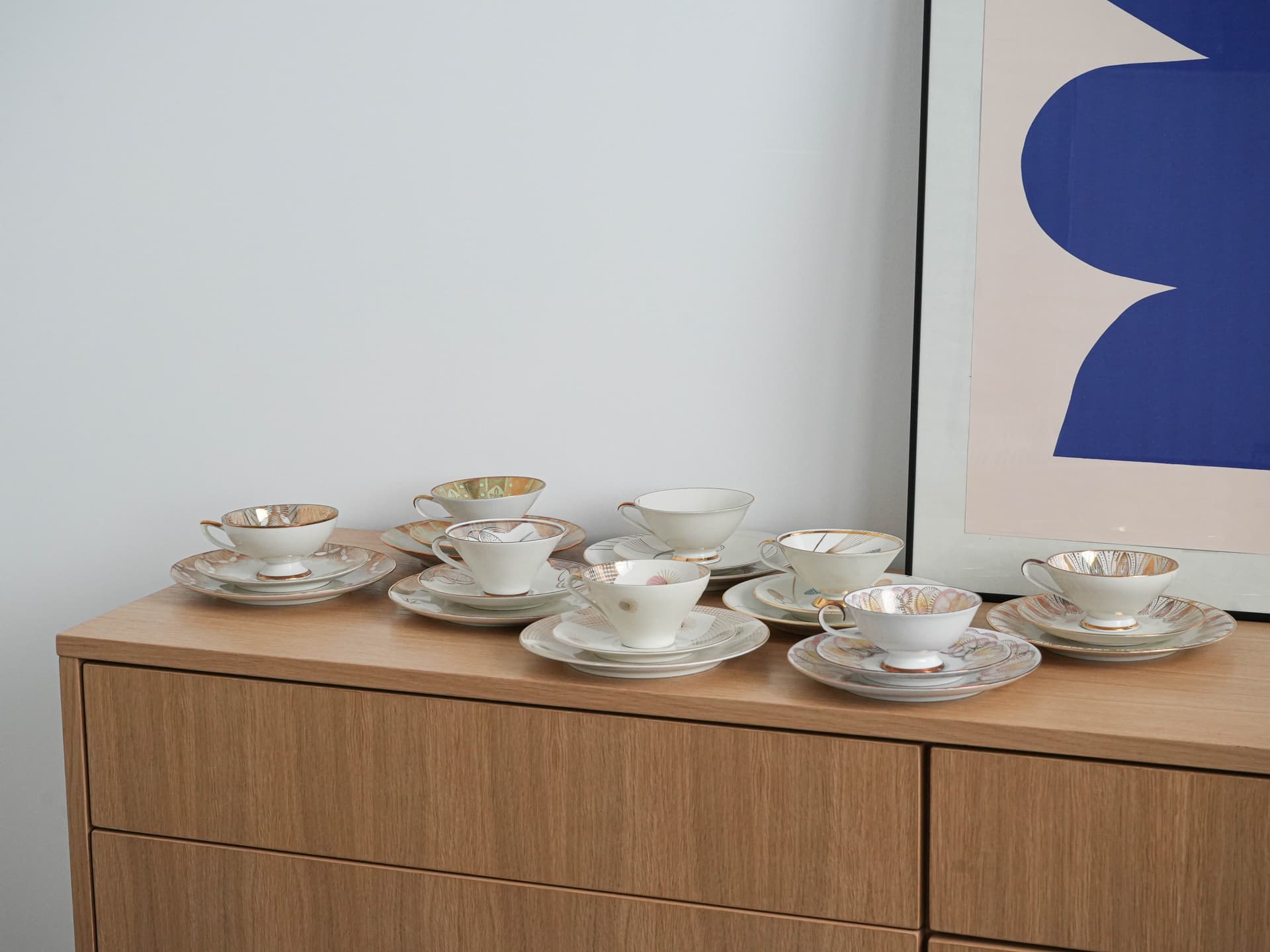 Filiżanka z talerzykiem, Winterling Röslau, biały, porcelana, Niemcy, lata 40. - 262263