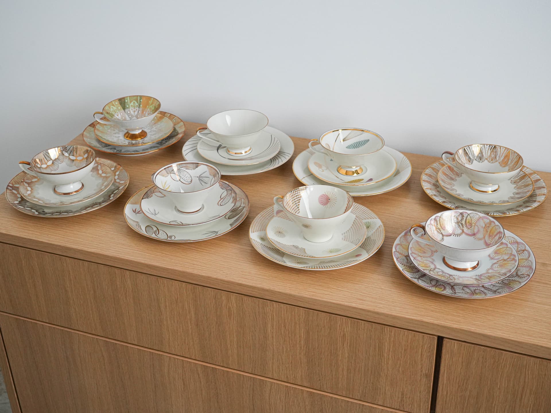 Filiżanka z talerzykiem, kremowa, porcelana, Niemcy, lata 60. - 262298