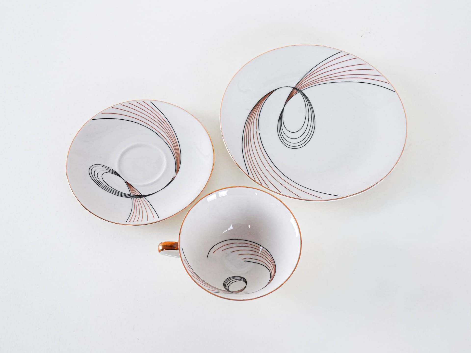 Filiżanka z talerzykiem, kremowa, porcelana, Niemcy, lata 60. - 262294