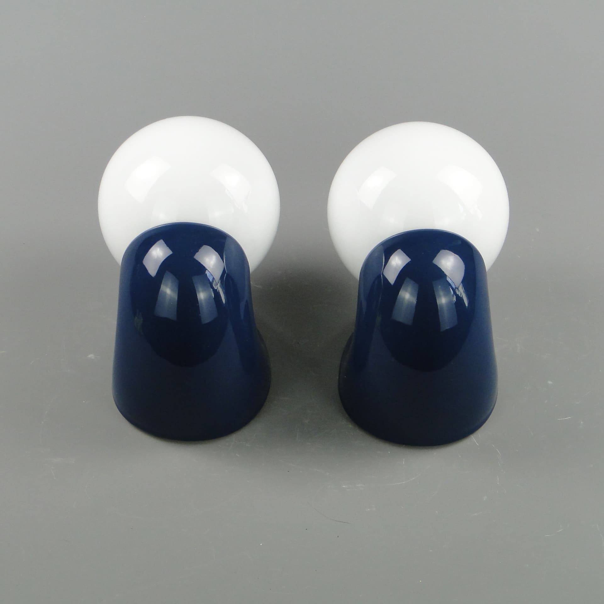 Para kinkietów modernistycznych, granatowy, ceramika, Polska, lata 70. - 2043