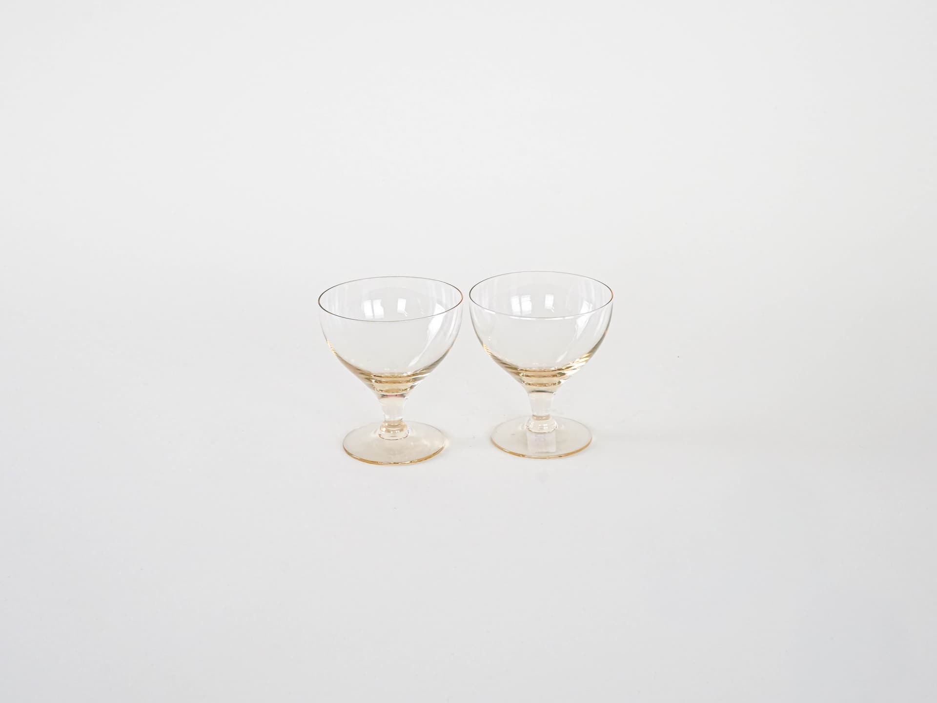 Komplet pucharków deserowych, złoty, szkło, Dania, lata 70. - 262314