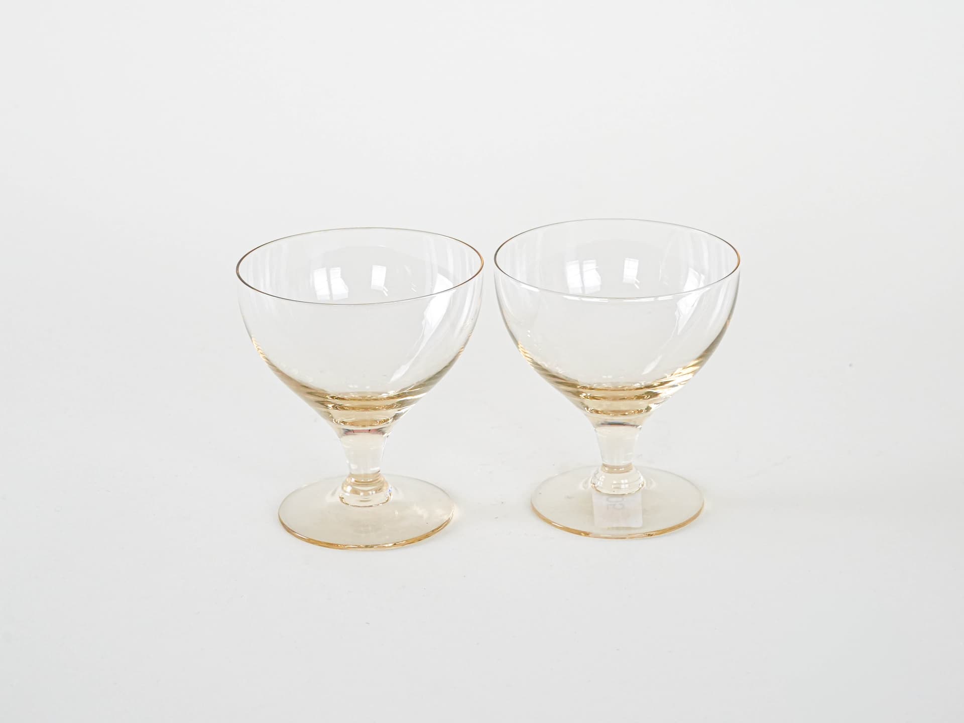 Komplet pucharków deserowych, złoty, szkło, Dania, lata 70. - 262316