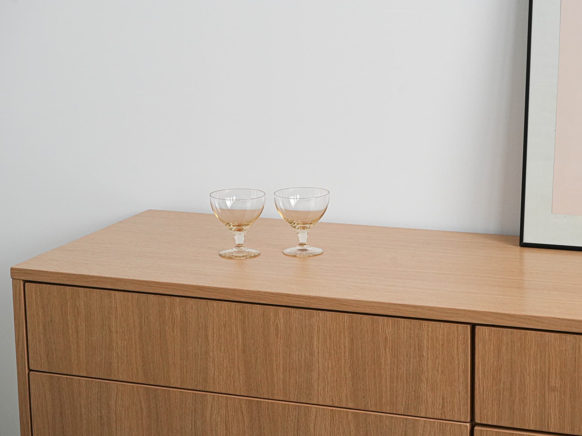 Komplet pucharków deserowych, złoty, szkło, Dania, lata 70. - 262317