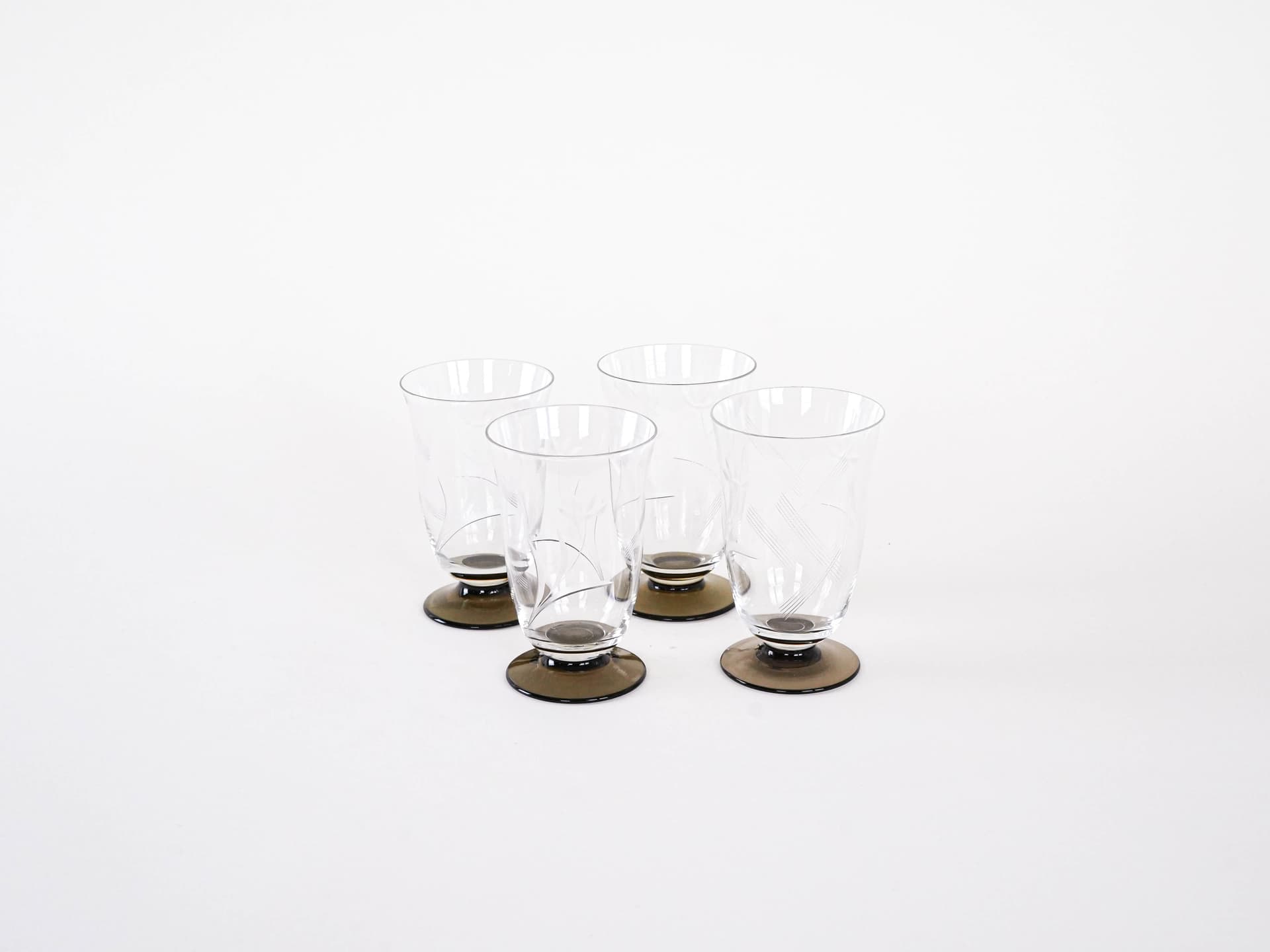 Komplet czterech szklanek, szkło transparentne, Dania, lata 70. - 262319