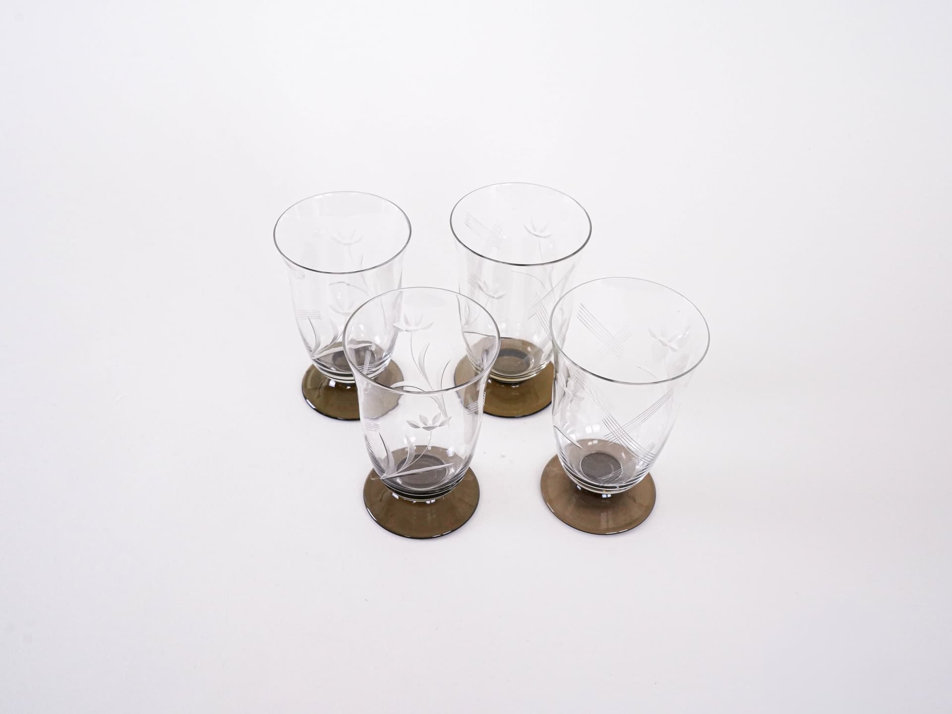 Komplet czterech szklanek, szkło transparentne, Dania, lata 70. - 262320