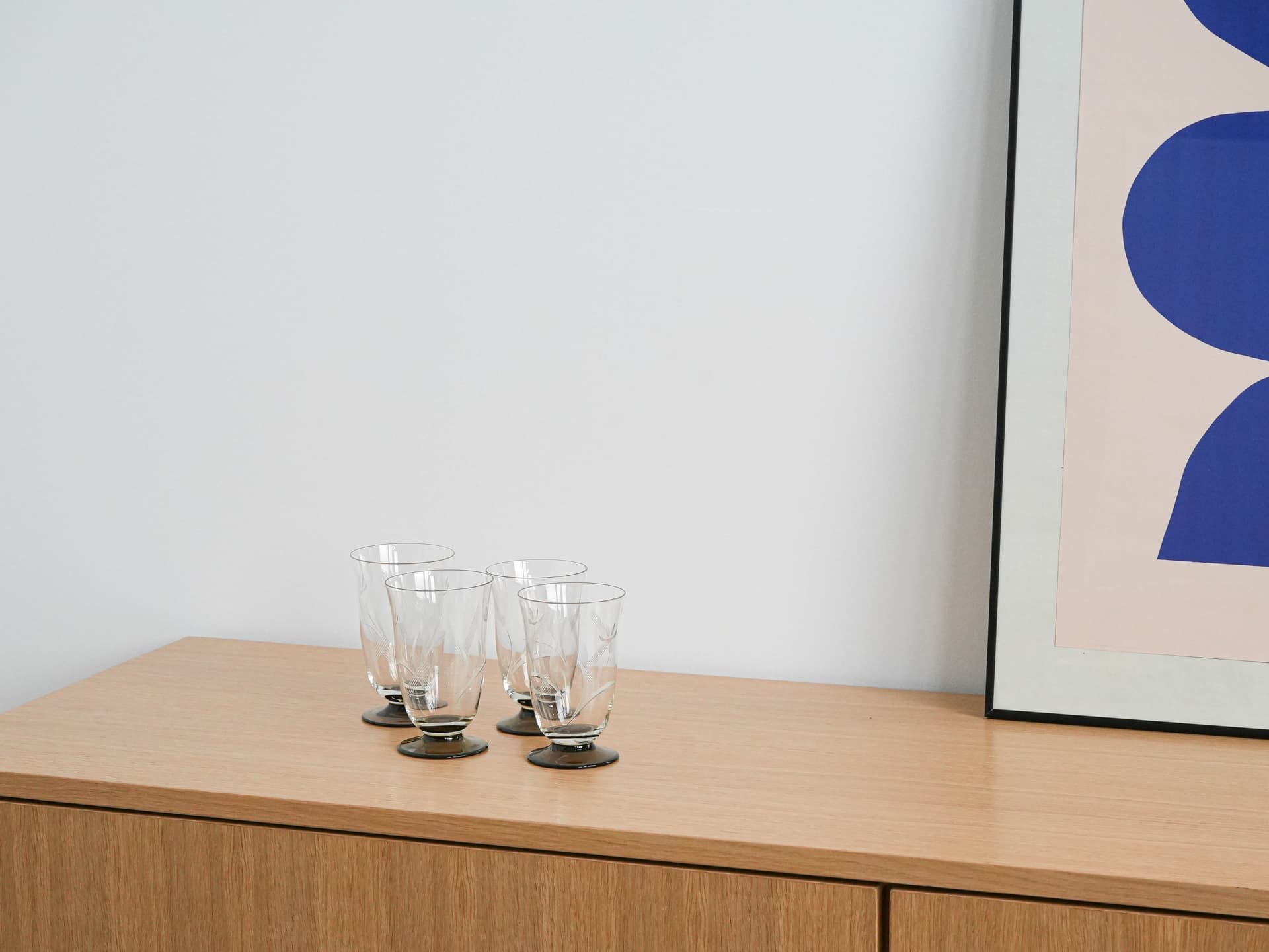 Komplet czterech szklanek, szkło transparentne, Dania, lata 70. - 262324