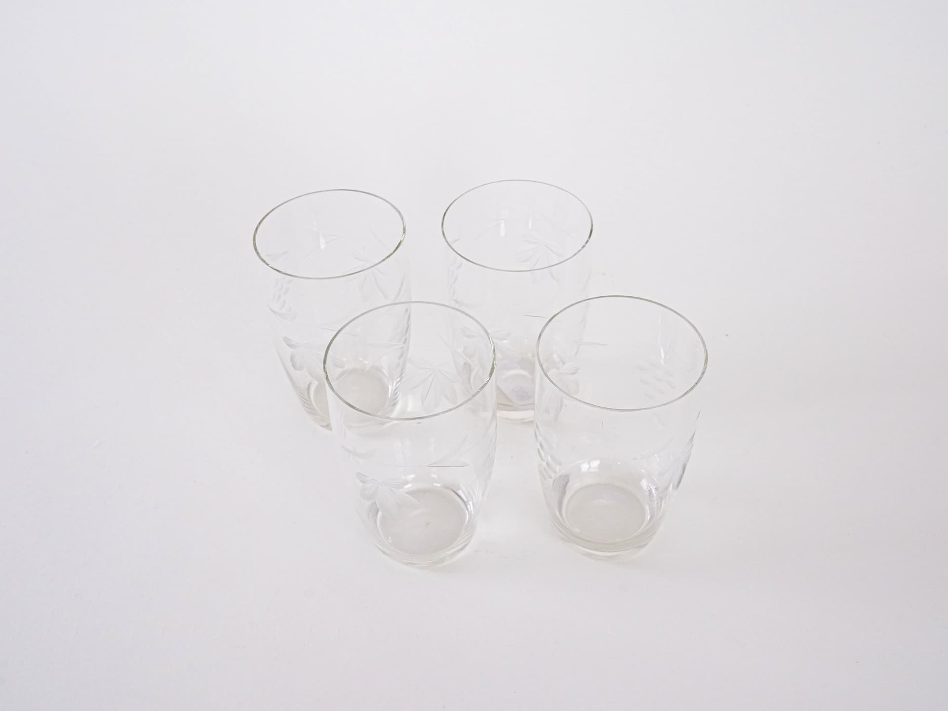 Komplet czterech szklanek, transparent, szkło, Dania, lata 70. - 262330