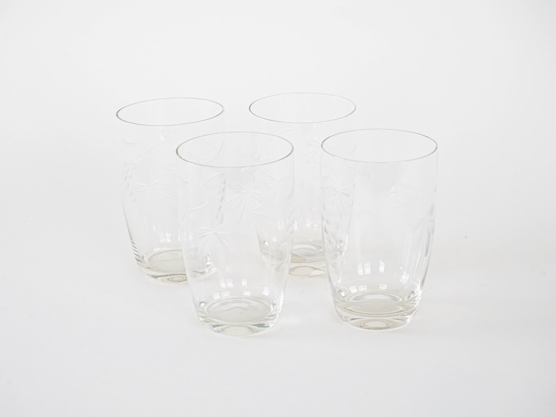 Komplet czterech szklanek, transparent, szkło, Dania, lata 70. - 262328