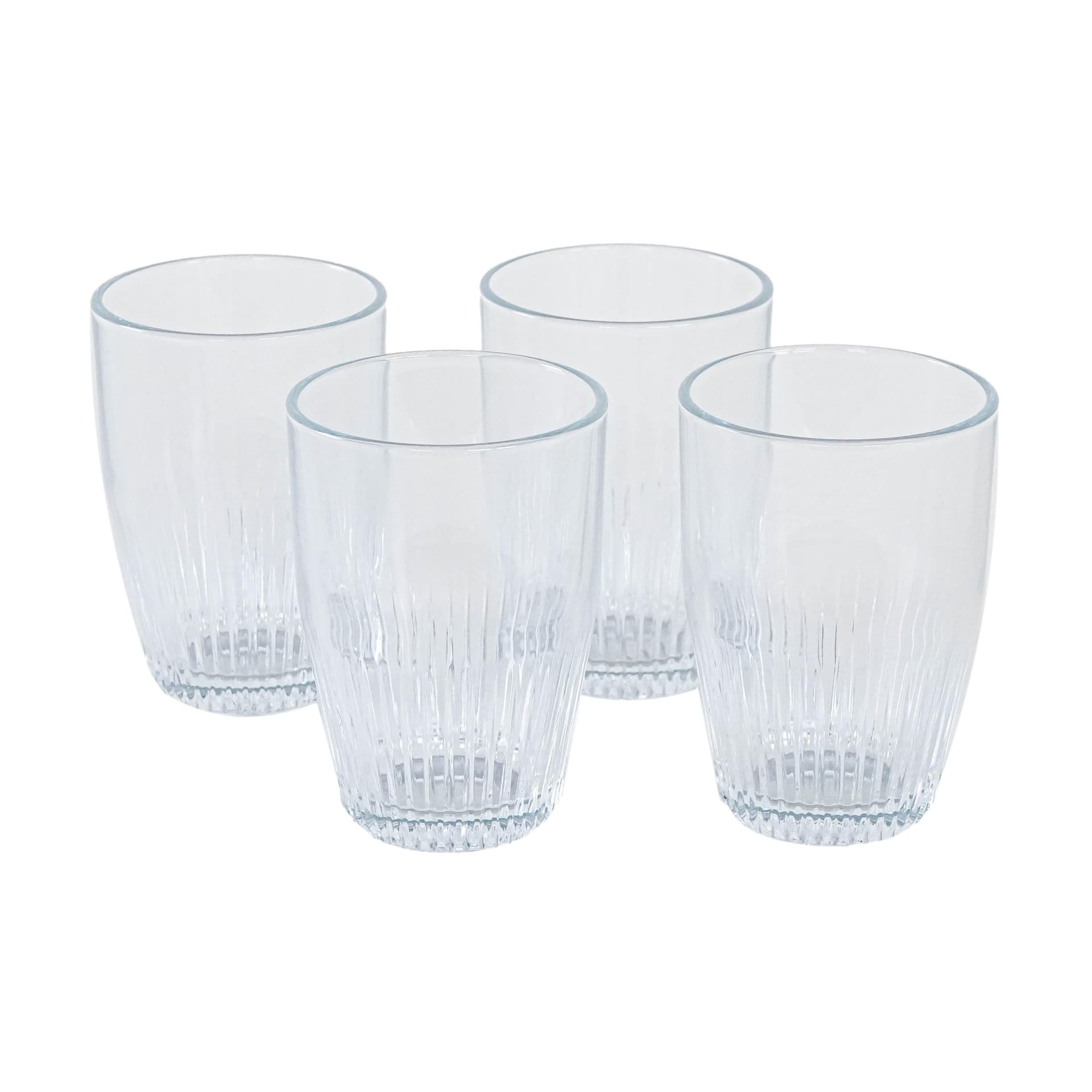 Komplet czterech szklanek, transparent, szkło, Dania, lata 70.