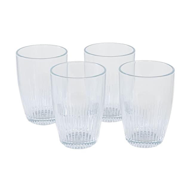 Komplet czterech szklanek, transparent, szkło, Dania, lata 70. - WYMIARY