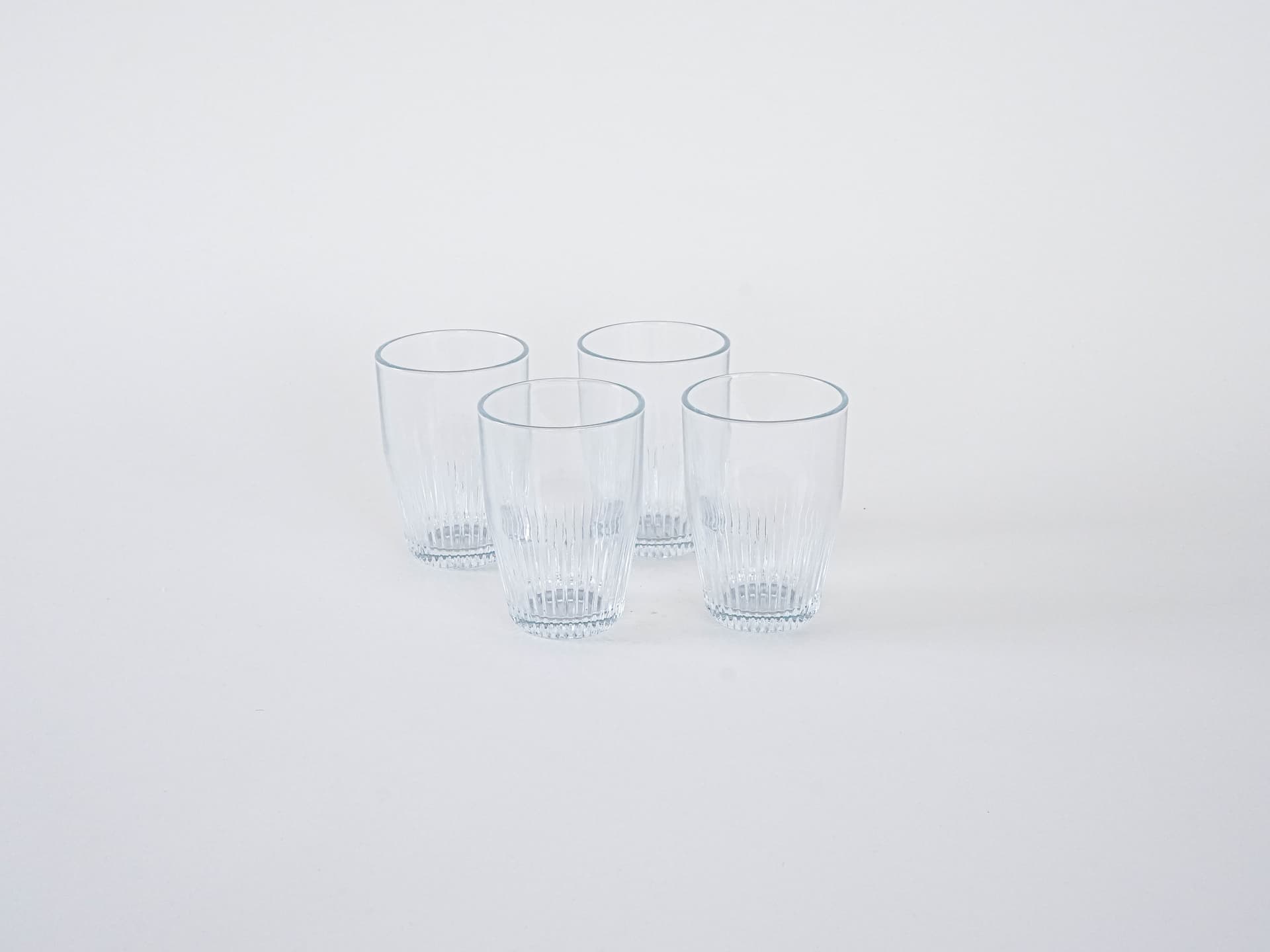 Komplet czterech szklanek, transparent, szkło, Dania, lata 70. - 262339