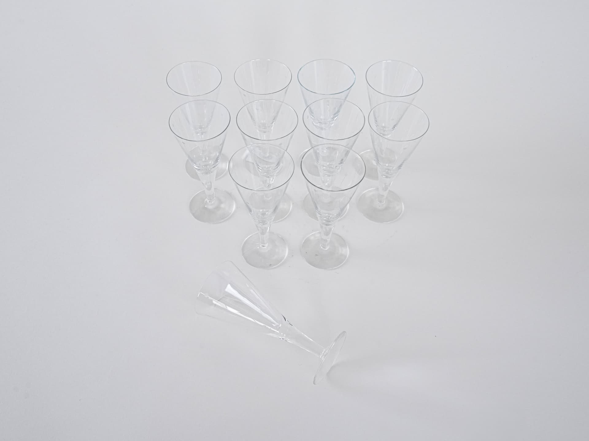 Komplet kieliszków, transparentny kryształ, Dania, lata 70. - 262359