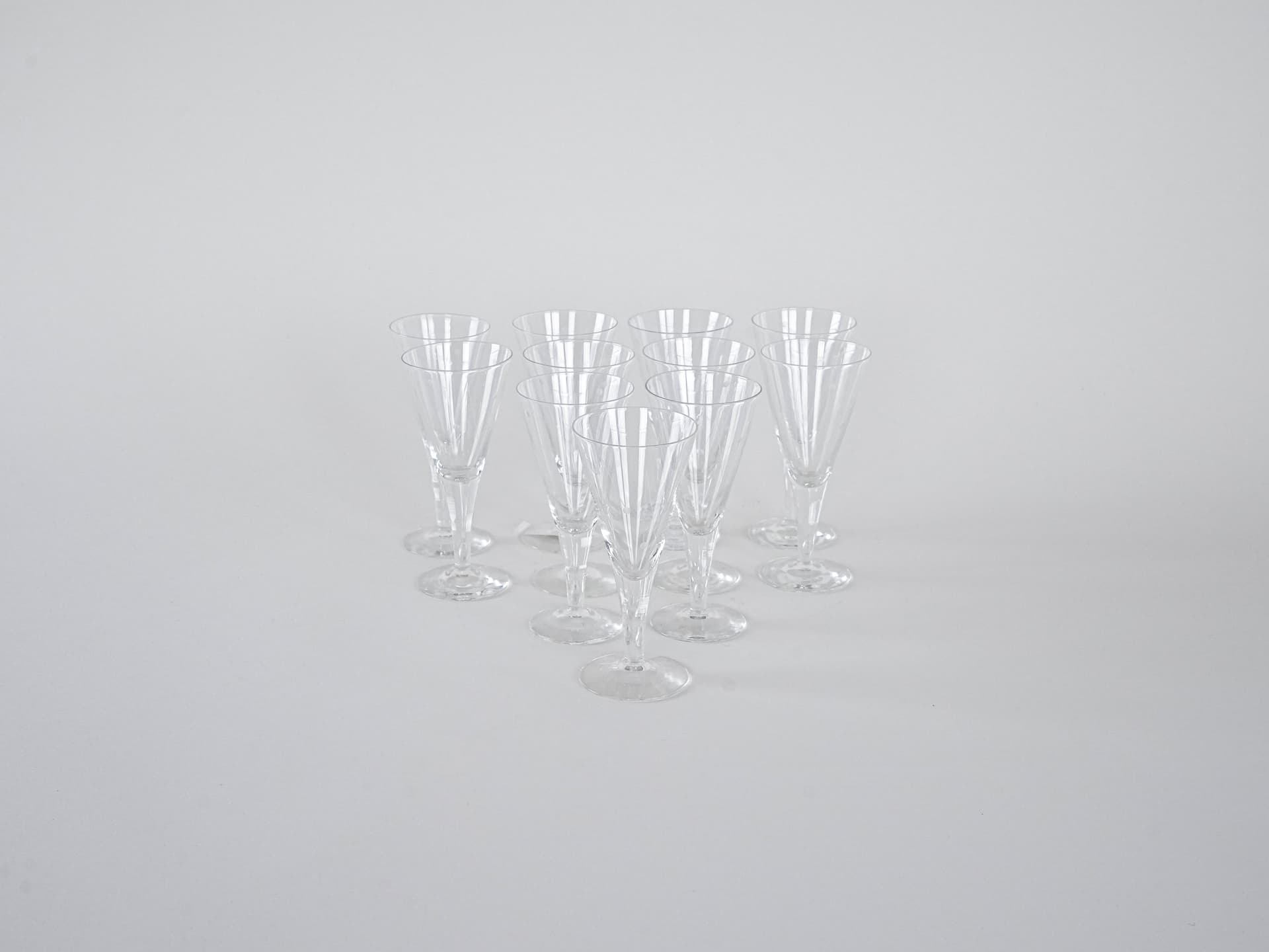 Komplet kieliszków, transparentny kryształ, Dania, lata 70. - 262360