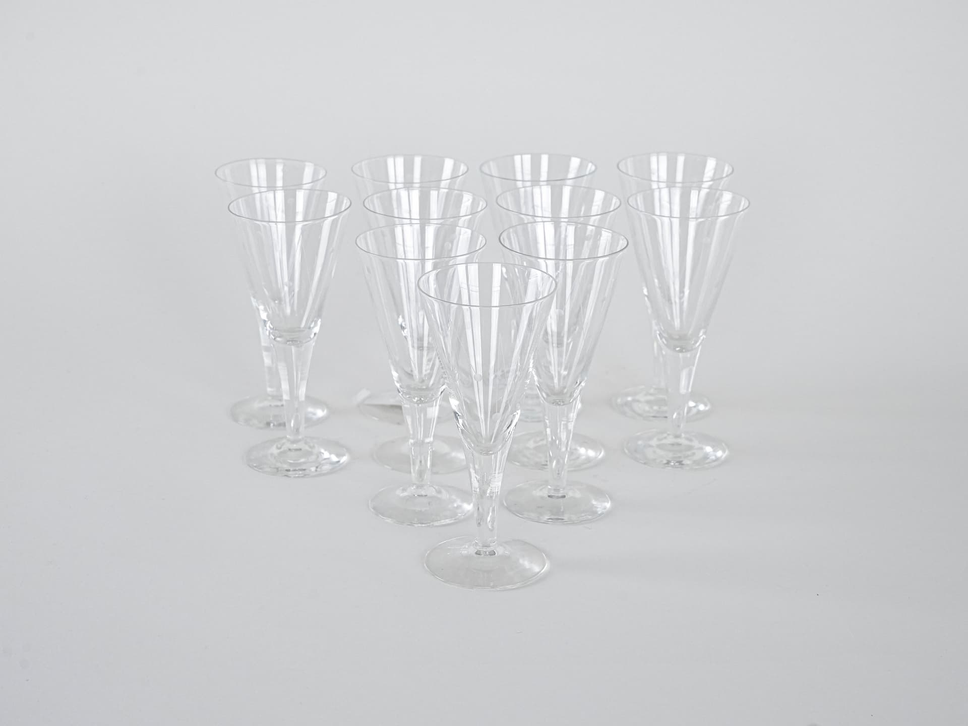 Komplet kieliszków, transparentny kryształ, Dania, lata 70. - 262357