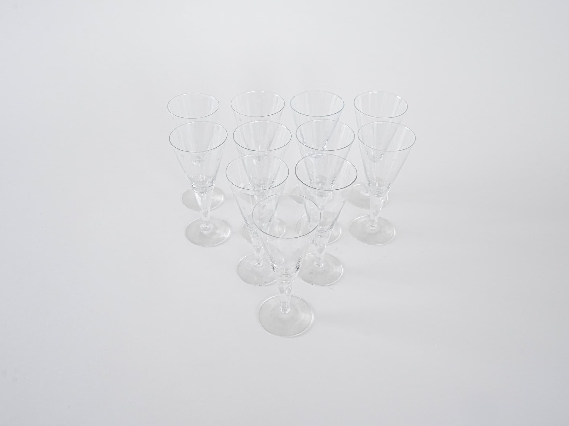 Komplet kieliszków, transparentny kryształ, Dania, lata 70. - 262358