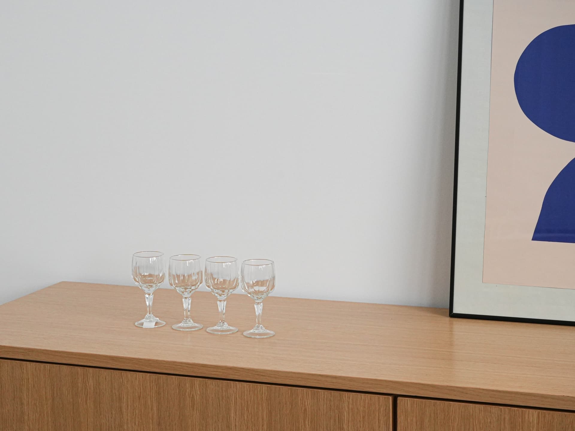 Komplet kieliszków, transparent, kryształ, Dania, lata 70. - 262373