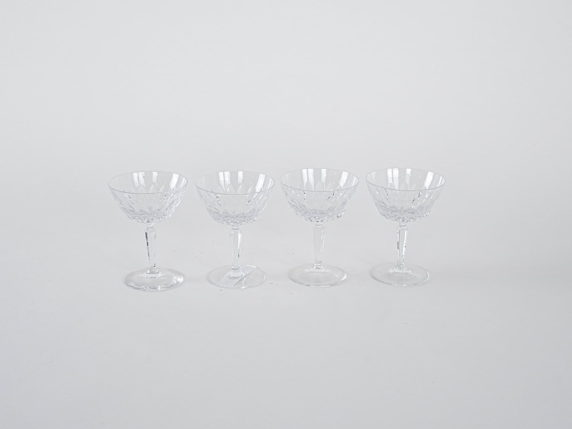 Komplet czterech kieliszków, transparent, kryształ, Dania, lata 70. - 262375