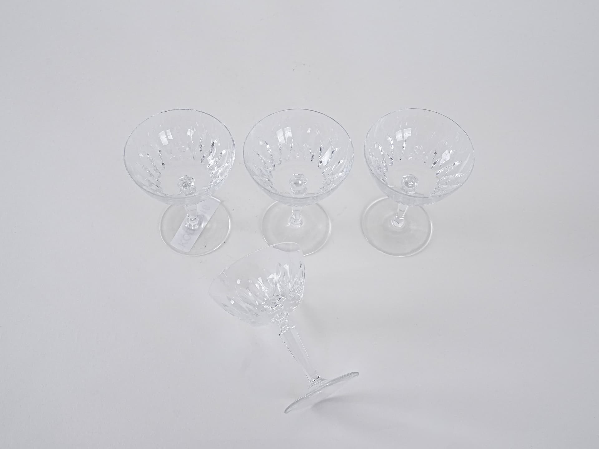 Komplet czterech kieliszków, transparent, kryształ, Dania, lata 70. - 262378