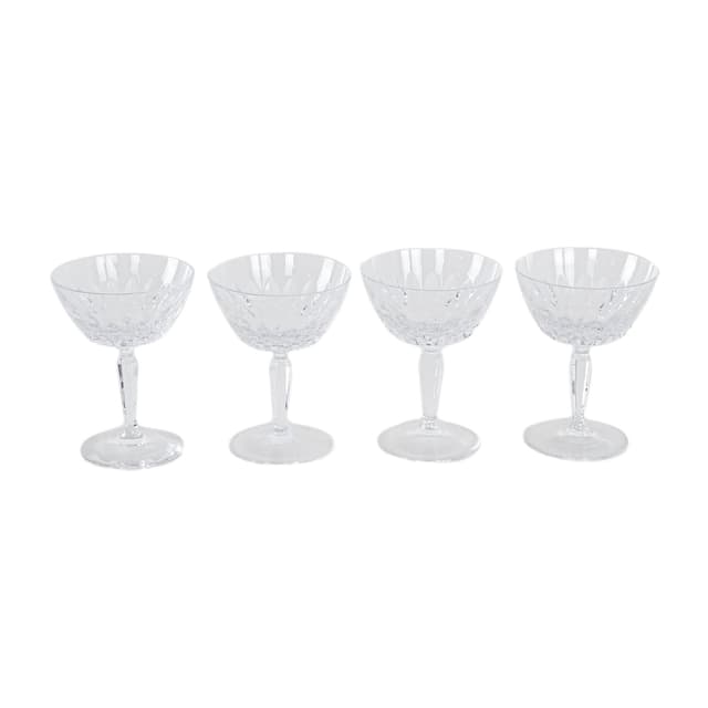 Komplet czterech kieliszków, transparent, kryształ, Dania, lata 70. - WYMIARY