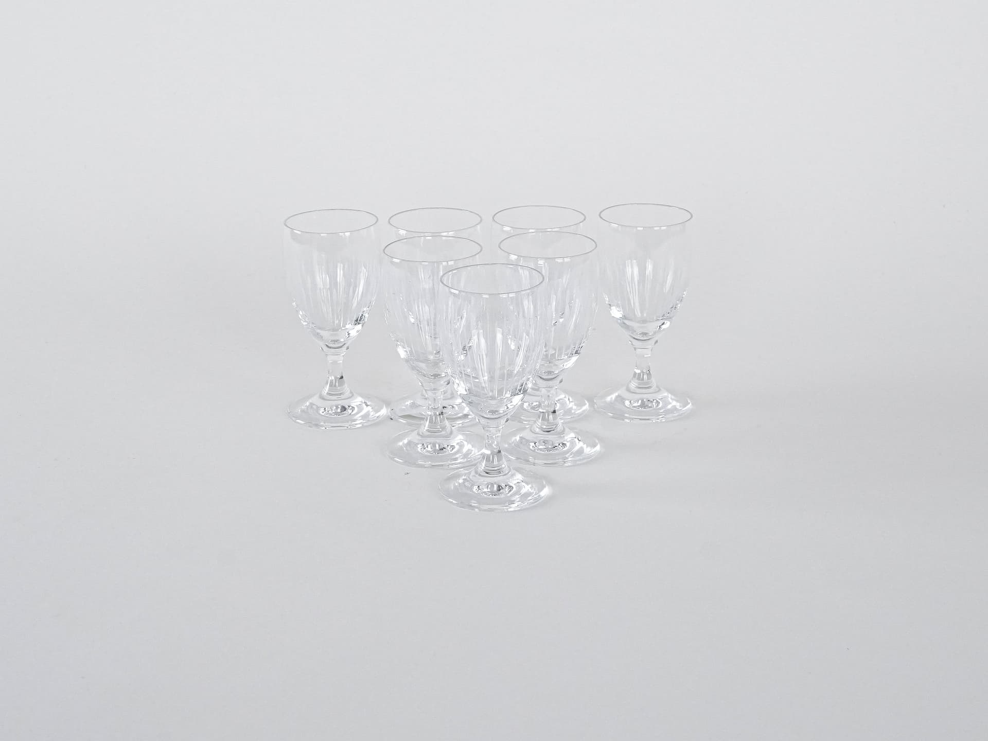 Komplet kieliszków, transparentny kryształ, Dania, lata 70. - 262381