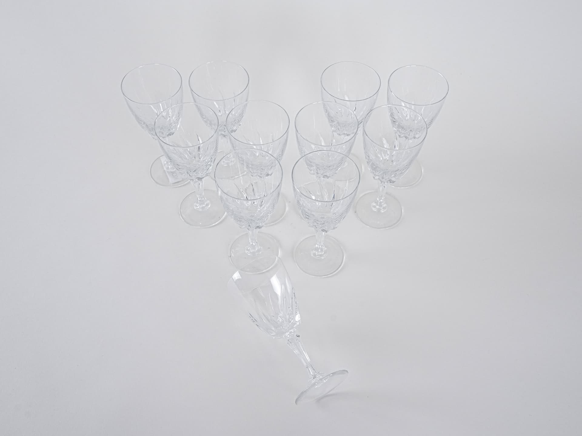 Komplet kieliszków, transparent, kryształ, Dania, lata 70. - 262409