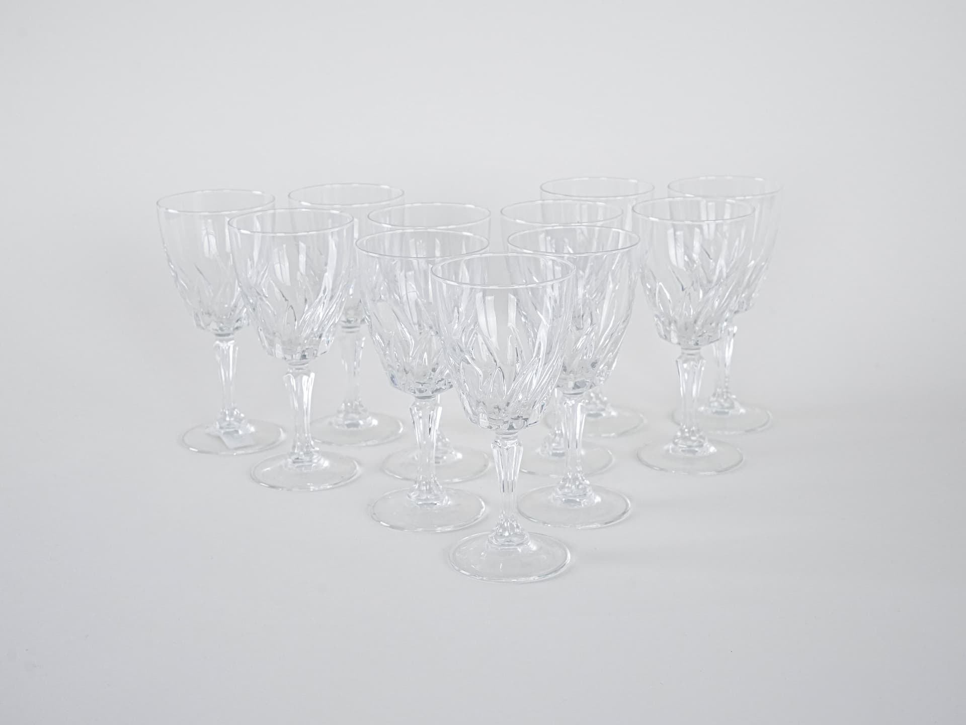 Komplet kieliszków, transparent, kryształ, Dania, lata 70. - 262407