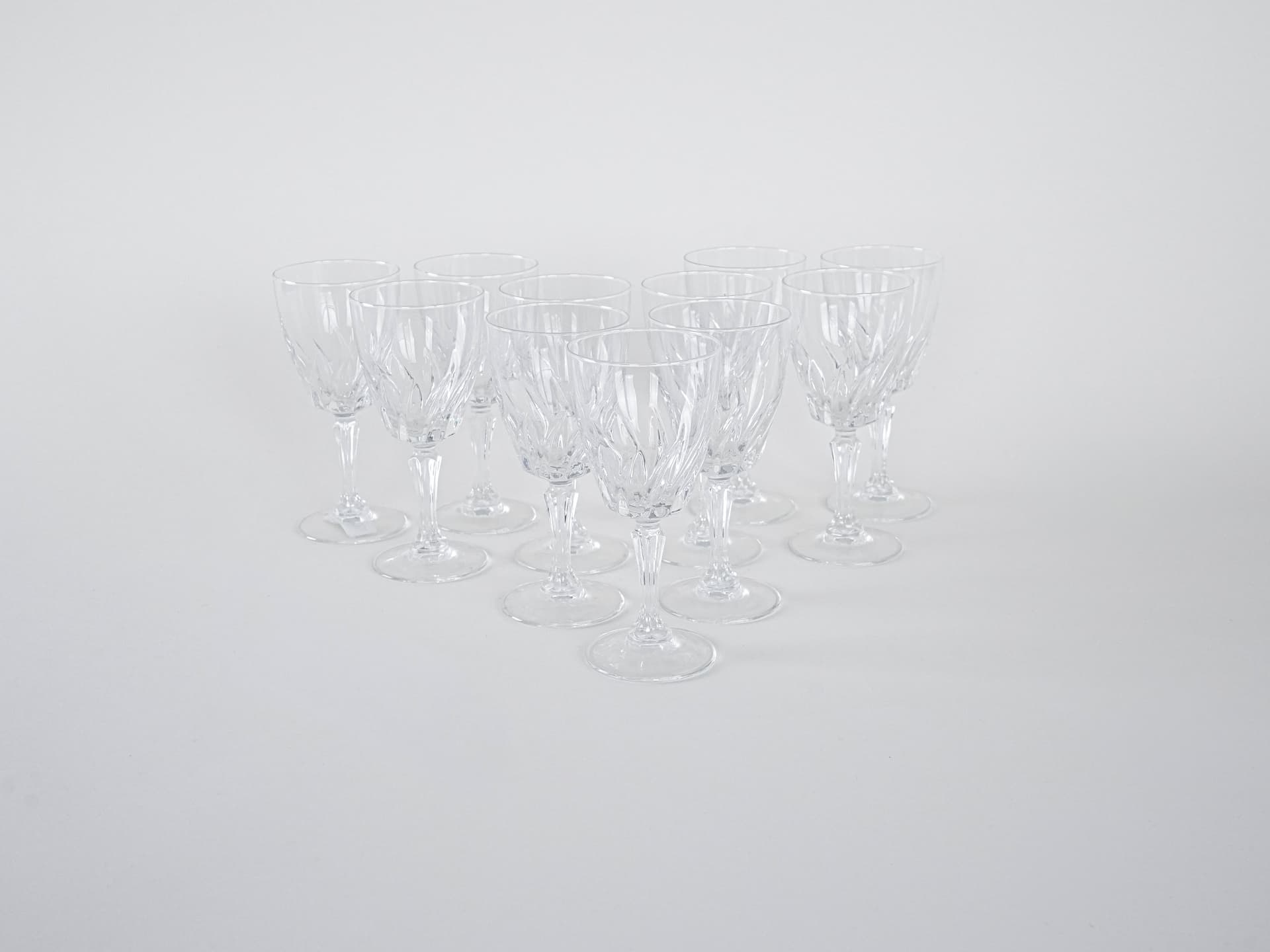 Komplet kieliszków, transparent, kryształ, Dania, lata 70. - 262405