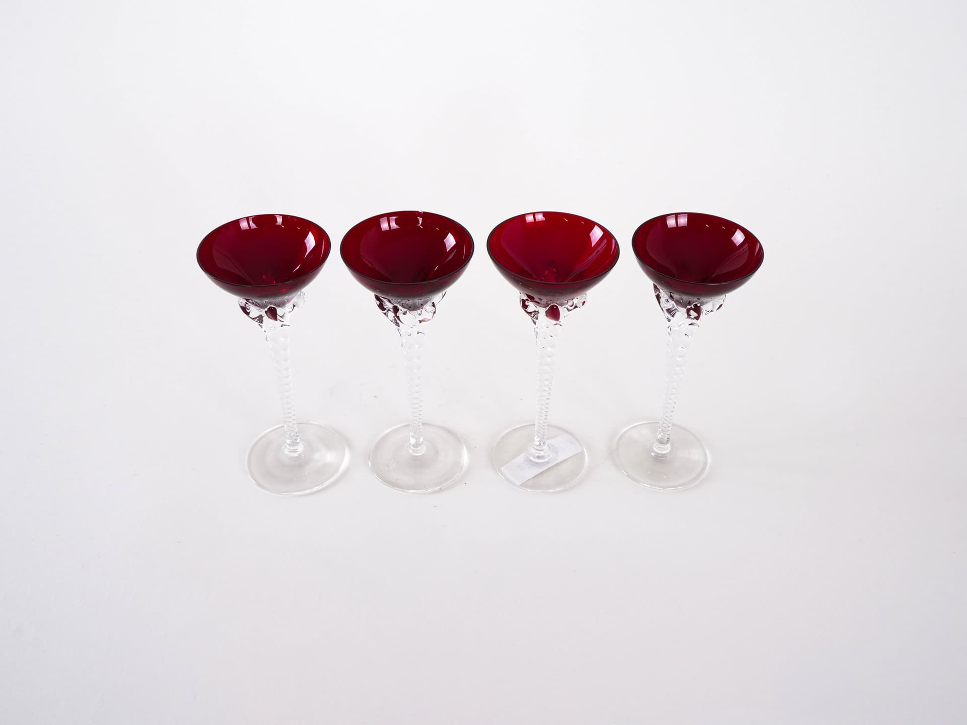 Komplet kieliszków, rubinowy, kryształ, Dania, lata 70. - 262414