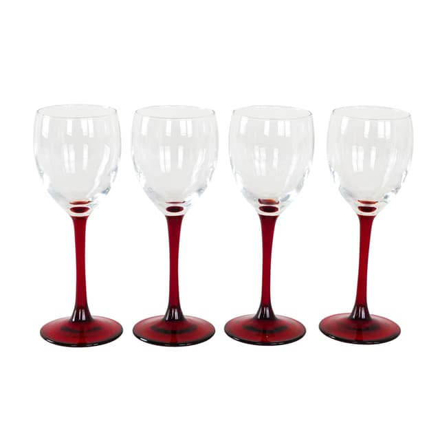 Komplet kieliszków do wina, multikolor, szkło, Dania, lata 70. - WYMIARY