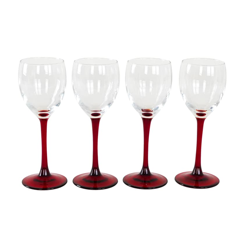 Komplet kieliszków do wina, multikolor, szkło, Dania, lata 70.