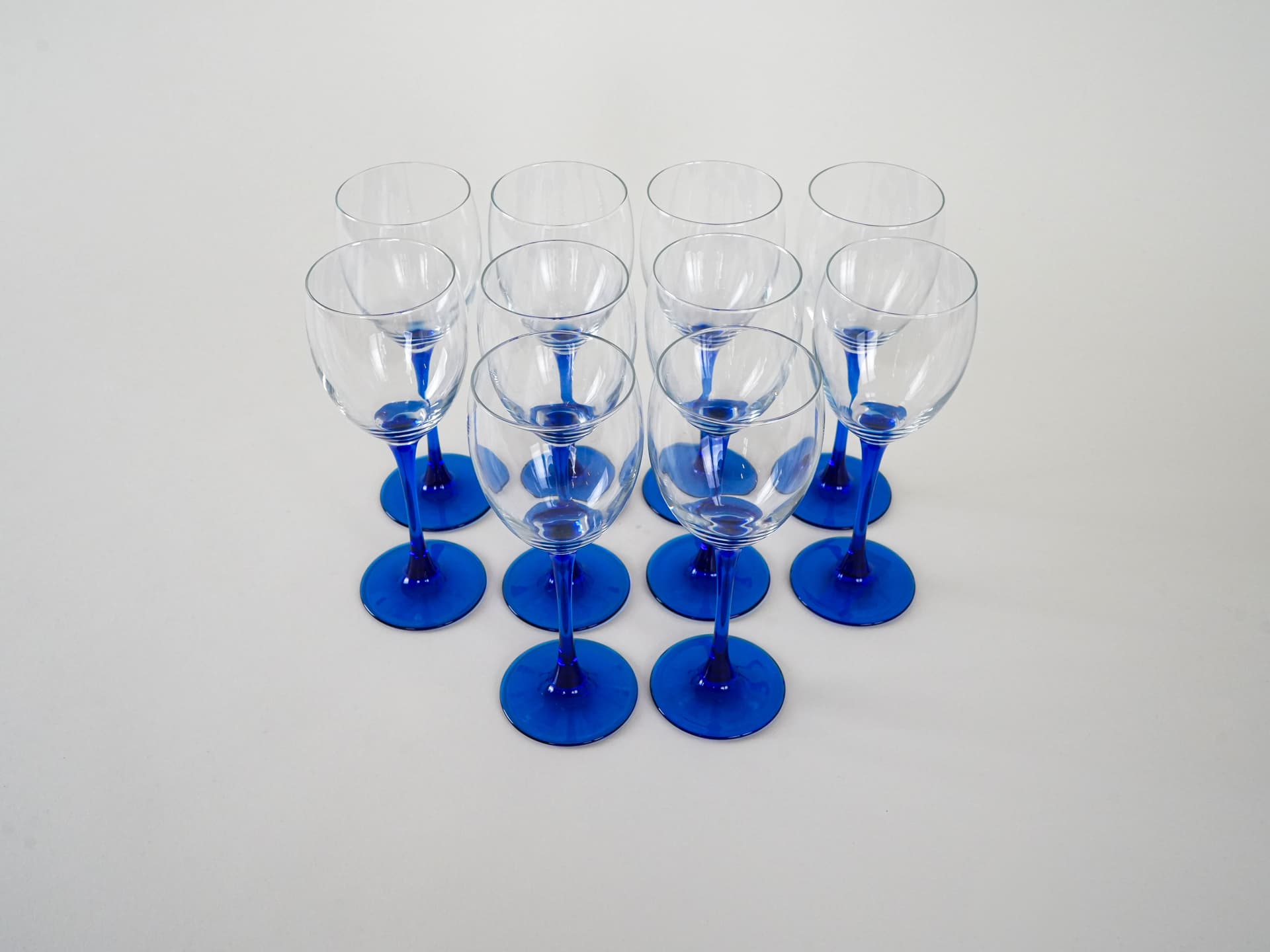 Komplet kieliszków do wina, szkło niebieskie, Dania, lata 70. - 262438