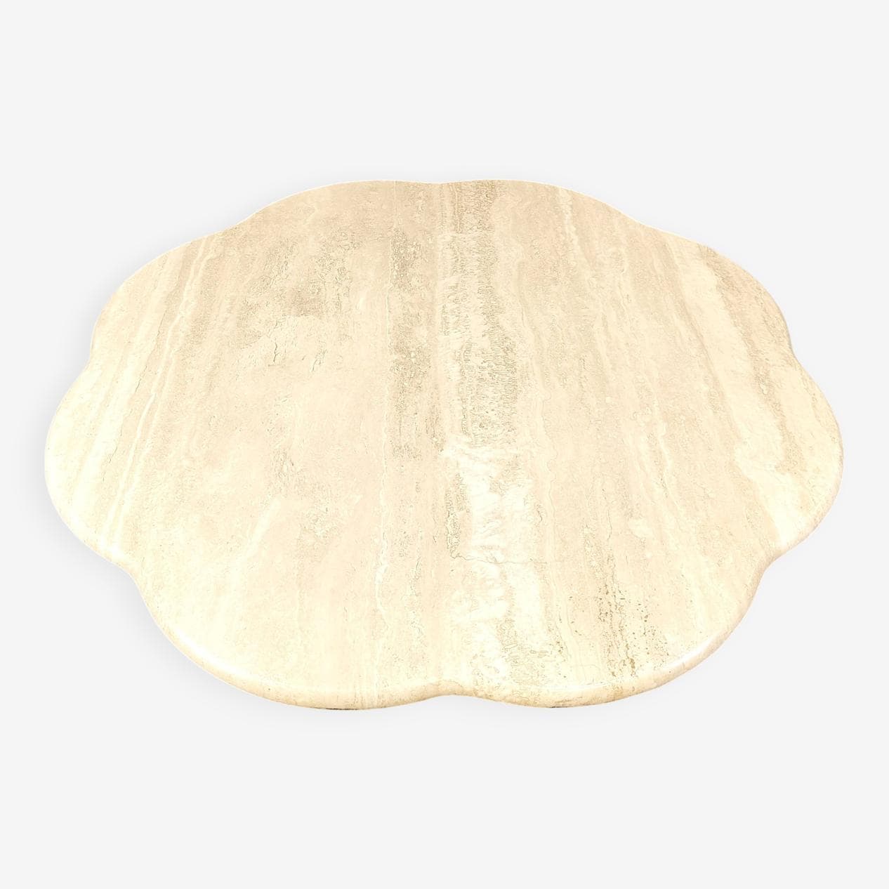 Coffee table flower, beige travertine, Italy, 1970s. - 264177