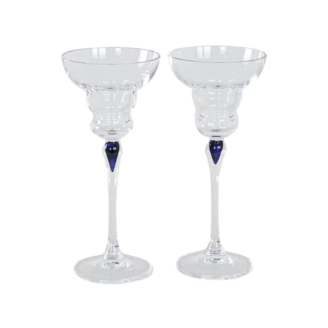 Para kieliszków, szkło przezroczyste kobaltowy, Dania, lata 70. - WYMIARY