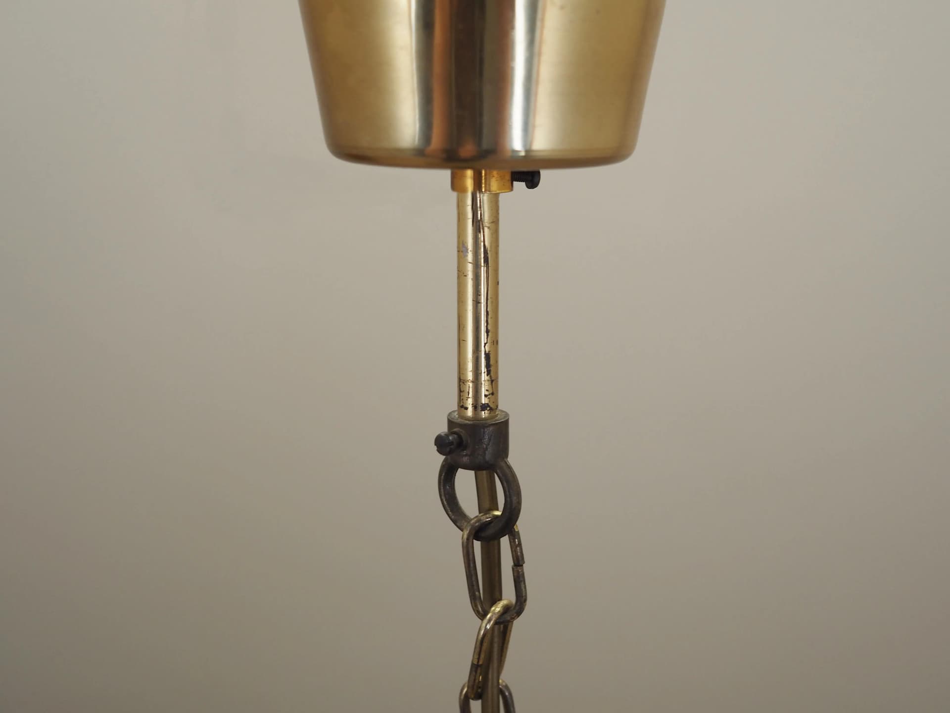 Lampa wisząca, szkło pomarańczowe, metal, Dania, lata 60. - 19840