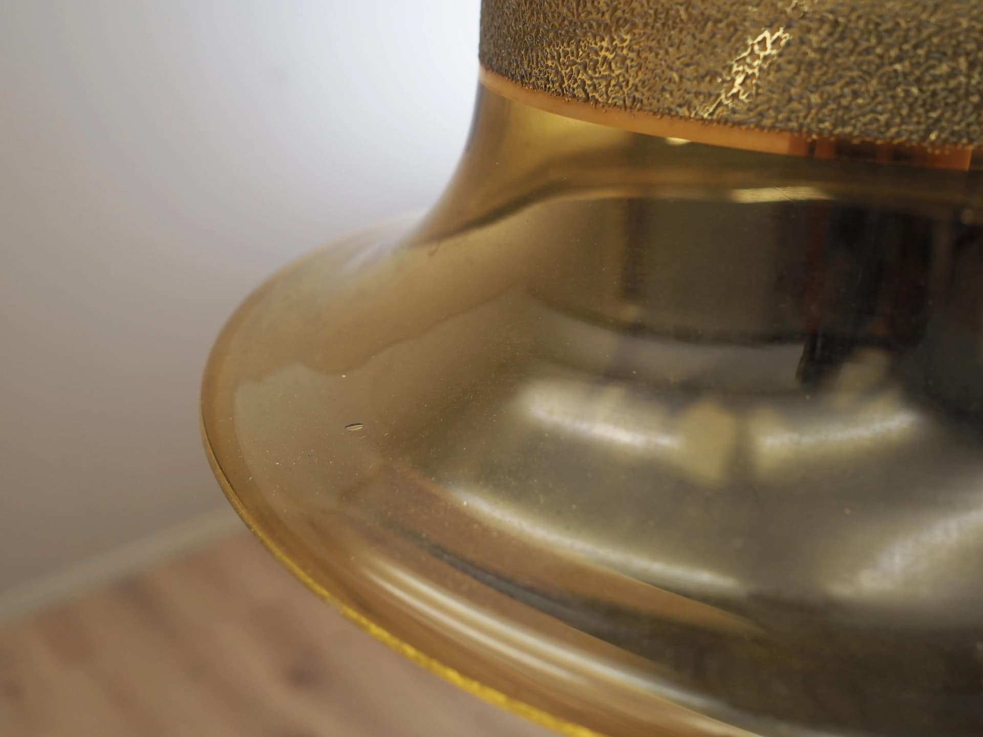 Lampa wisząca, szkło pomarańczowe, metal, Dania, lata 60. - 19838