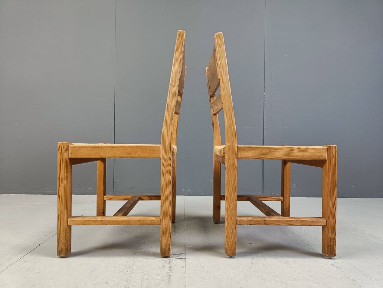 Set of Five Chairs, beige pine, beige paper cord, GM Mobler, Denmark, 1960s. - 264078