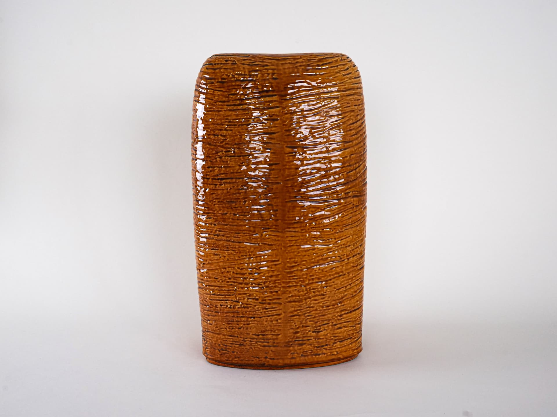 Wazon, brązowy, ceramika, Niemcy, lata 60. - 262494