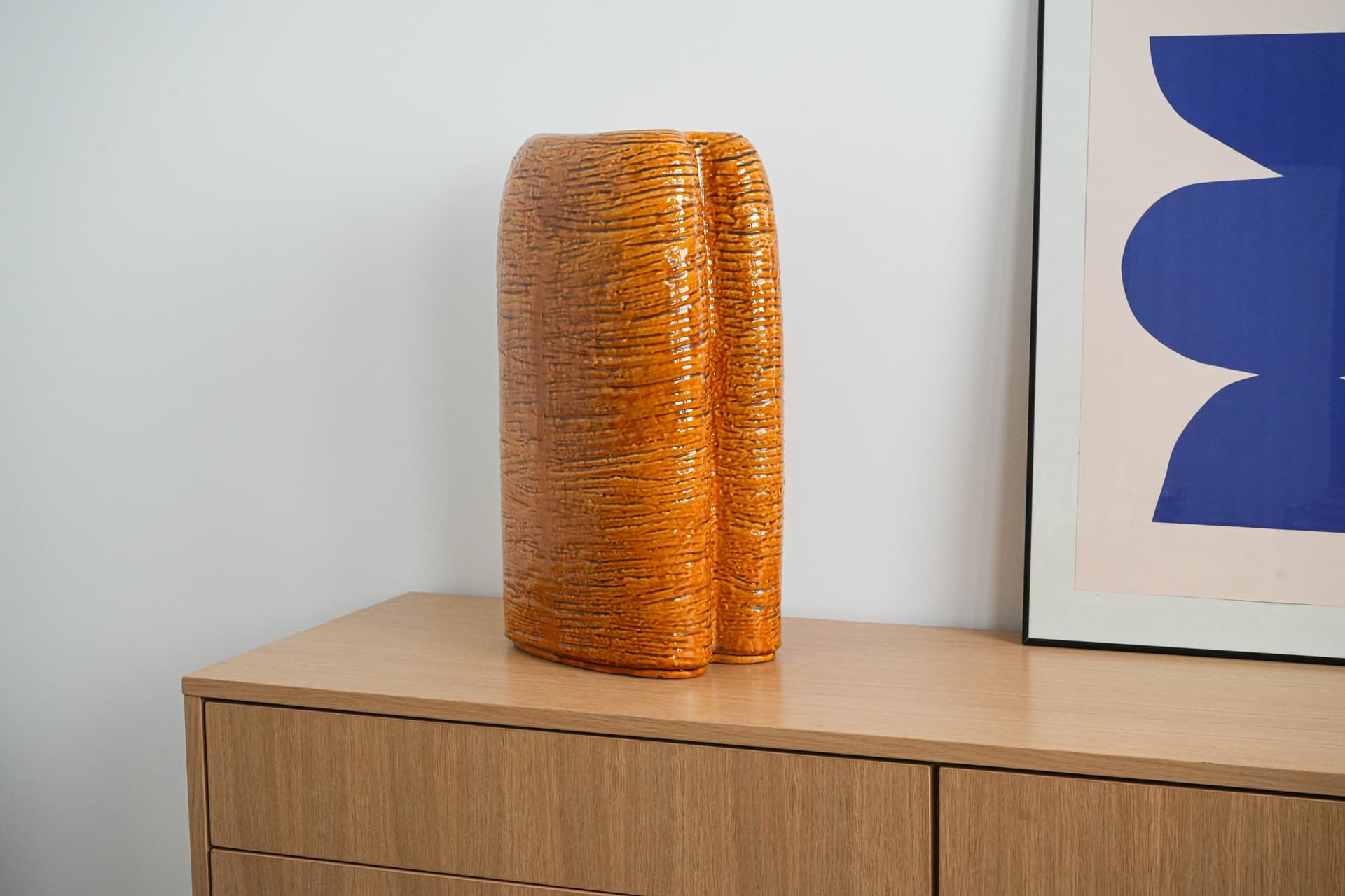 Wazon, brązowy, ceramika, Niemcy, lata 60. - 262498